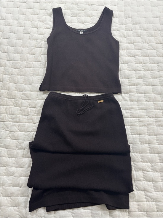 St John Sport Dresses & Skirts - St John Sport - Brown Ribbed Tank & Skirt Set